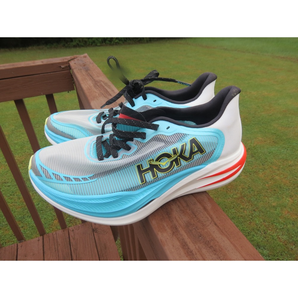 Hoka Cielo X1 2.0 Running Shoes Mens 8.5 Blue White Orange Carbon Fiber Plate